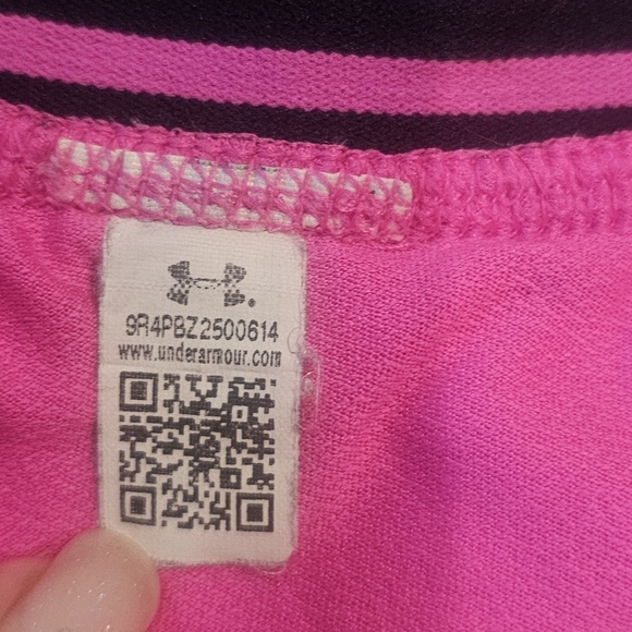Under Armour Pink Printed Athletic Shorts | Striped Waistband Women’s S - Picture 3 of 8
